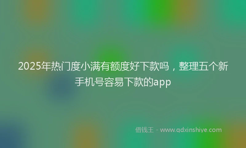 2025年热门度小满有额度好下款吗，整理五个新手机号容易下款的app