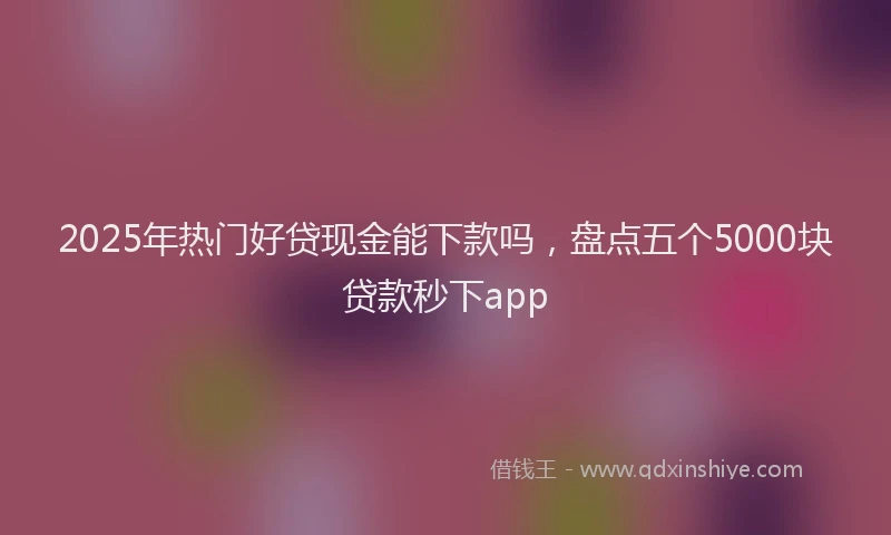 2025年热门好贷现金能下款吗，盘点五个5000块贷款秒下app