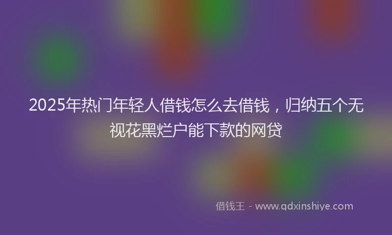 2025年热门年轻人借钱怎么去借钱，归纳五个无视花黑烂户能下款的网贷