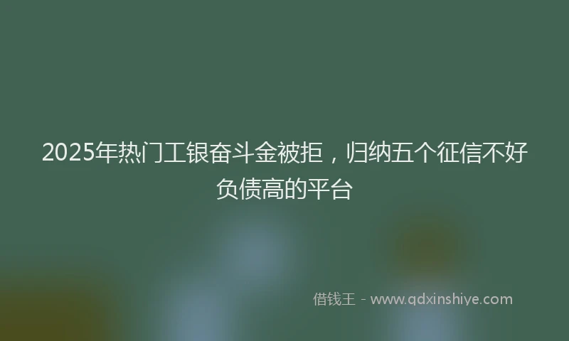 2025年热门工银奋斗金被拒，归纳五个征信不好负债高的平台