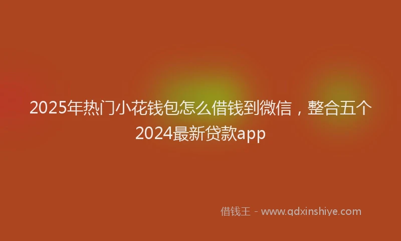 2025年热门小花钱包怎么借钱到微信，整合五个2024最新贷款app