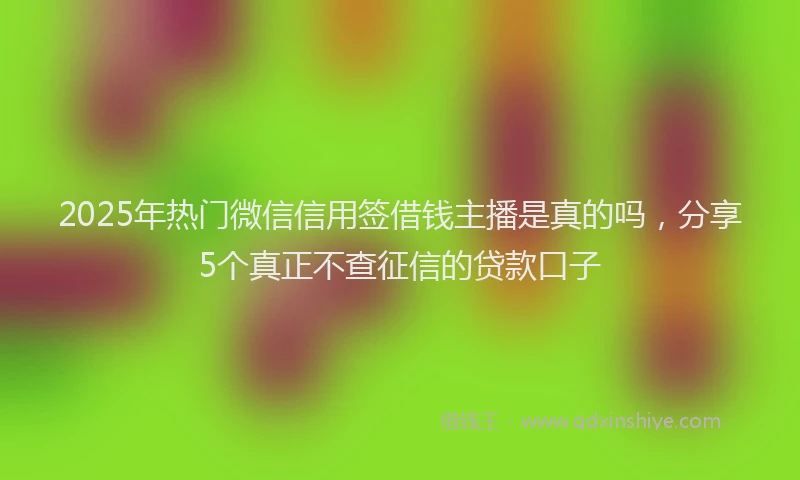 2025年热门微信信用签借钱主播是真的吗，分享5个真正不查征信的贷款口子
