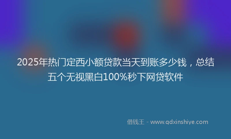 2025年热门定西小额贷款当天到账多少钱，总结五个无视黑白100%秒下网贷软件