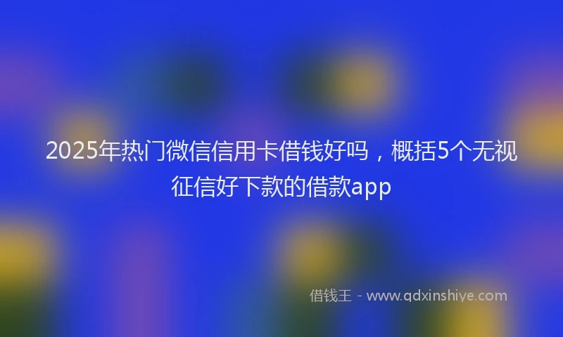 2025年热门微信信用卡借钱好吗，概括5个无视征信好下款的借款app