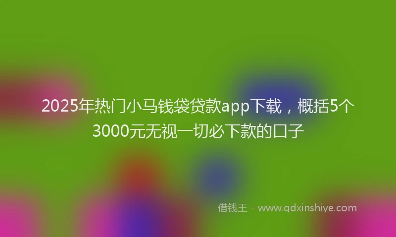 2025年热门小马钱袋贷款app下载，概括5个3000元无视一切必下款的口子