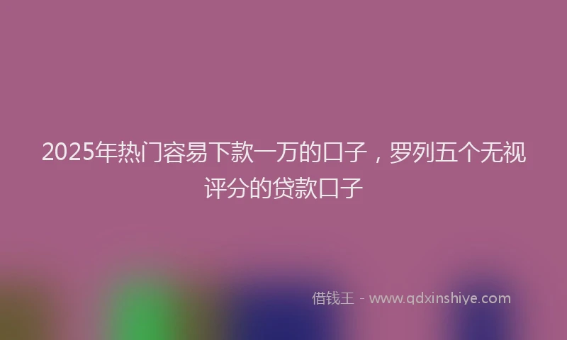 2025年热门容易下款一万的口子，罗列五个无视评分的贷款口子