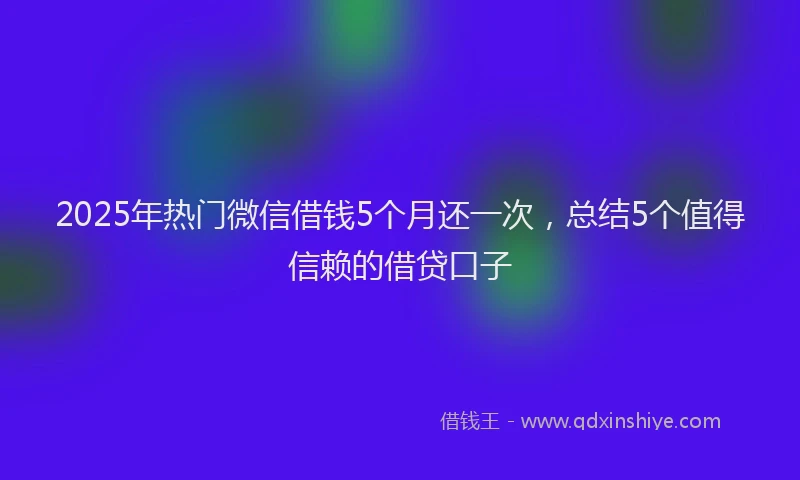 2025年热门微信借钱5个月还一次，总结5个值得信赖的借贷口子