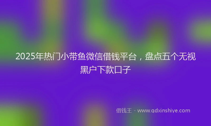 2025年热门小带鱼微信借钱平台，盘点五个无视黑户下款口子
