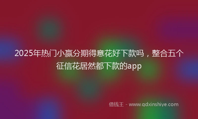 2025年热门小赢分期得意花好下款吗，整合五个征信花居然都下款的app