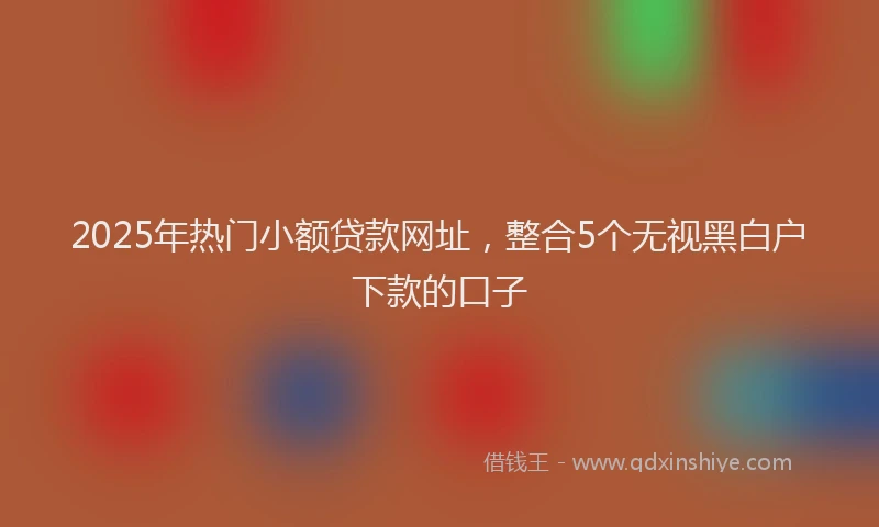 2025年热门小额贷款网址，整合5个无视黑白户下款的口子
