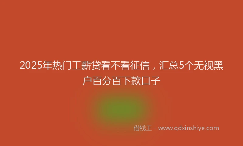 2025年热门工薪贷看不看征信，汇总5个无视黑户百分百下款口子