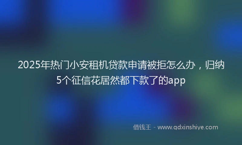 2025年热门小安租机贷款申请被拒怎么办，归纳5个征信花居然都下款了的app