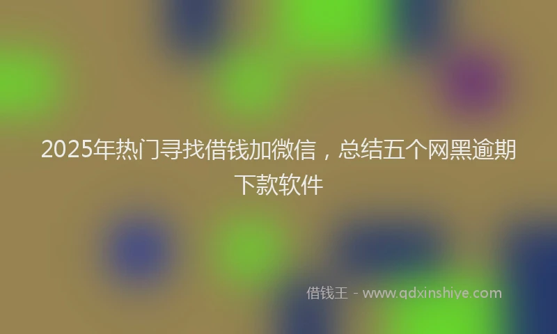 2025年热门寻找借钱加微信，总结五个网黑逾期下款软件