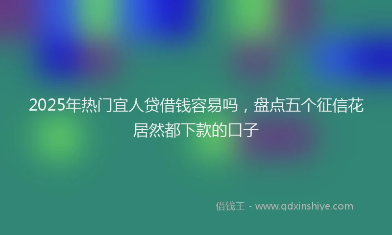 2025年热门宜人贷借钱容易吗，盘点五个征信花居然都下款的口子