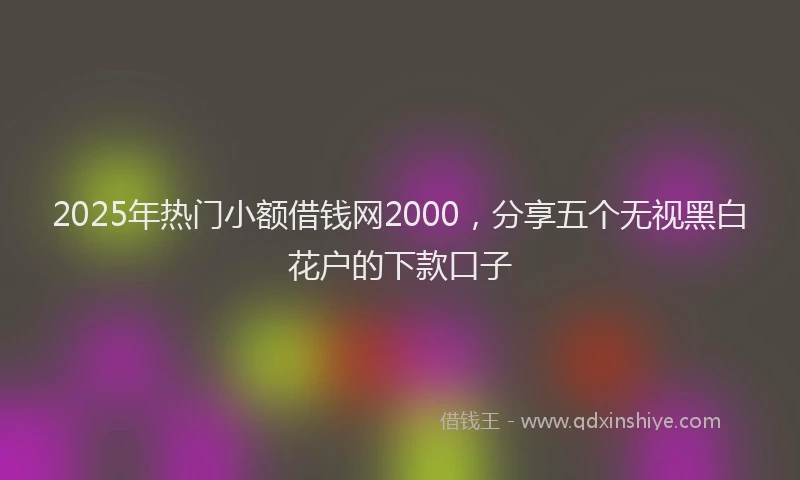 2025年热门小额借钱网2000，分享五个无视黑白花户的下款口子