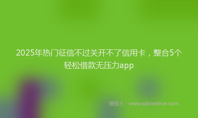 2025年热门征信不过关开不了信用卡，整合5个轻松借款无压力app