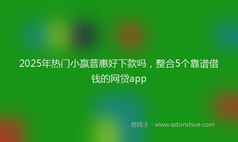 2025年热门小赢普惠好下款吗，整合5个靠谱借钱的网贷app