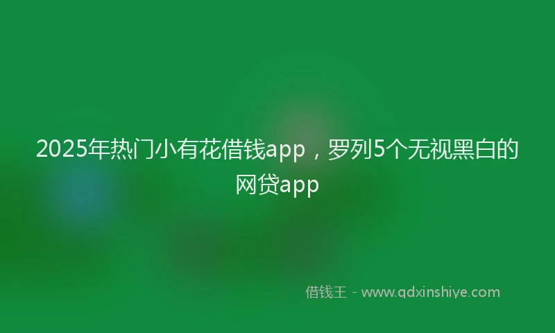 2025年热门小有花借钱app，罗列5个无视黑白的网贷app