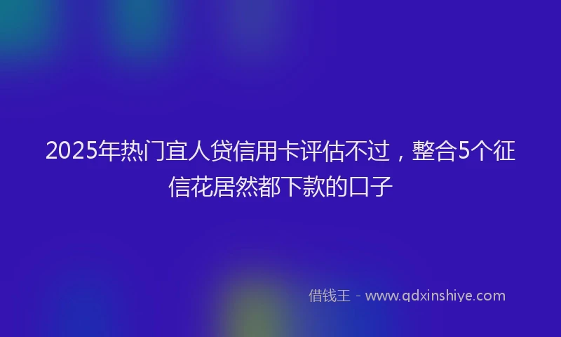 2025年热门宜人贷信用卡评估不过，整合5个征信花居然都下款的口子