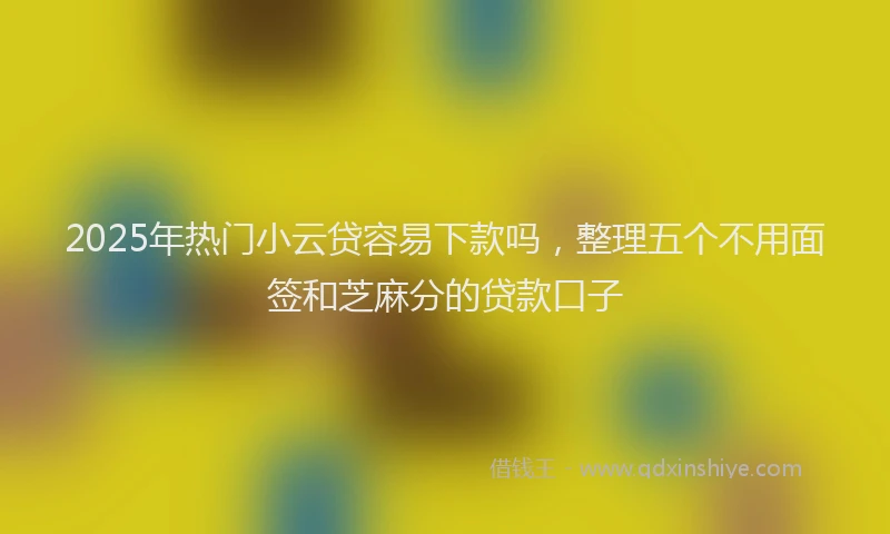 2025年热门小云贷容易下款吗，整理五个不用面签和芝麻分的贷款口子