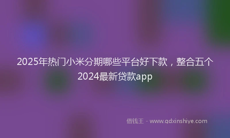2025年热门小米分期哪些平台好下款，整合五个2024最新贷款app