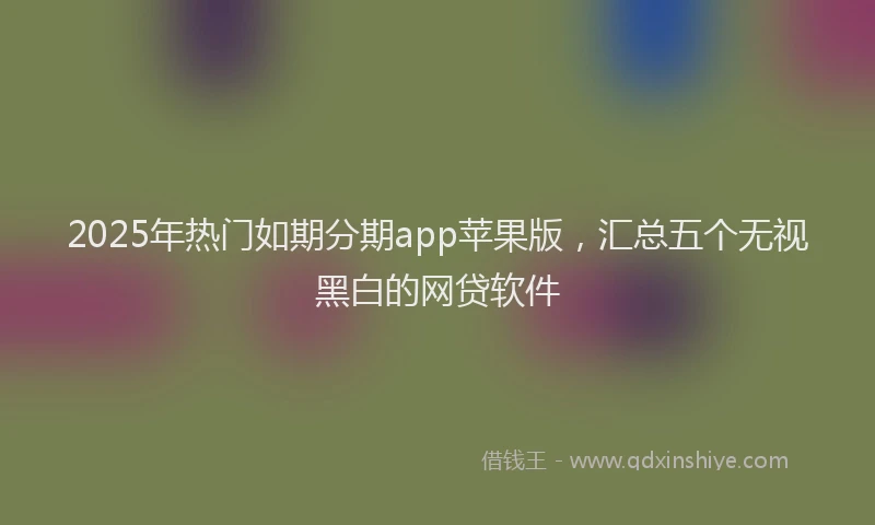 2025年热门如期分期app苹果版，汇总五个无视黑白的网贷软件