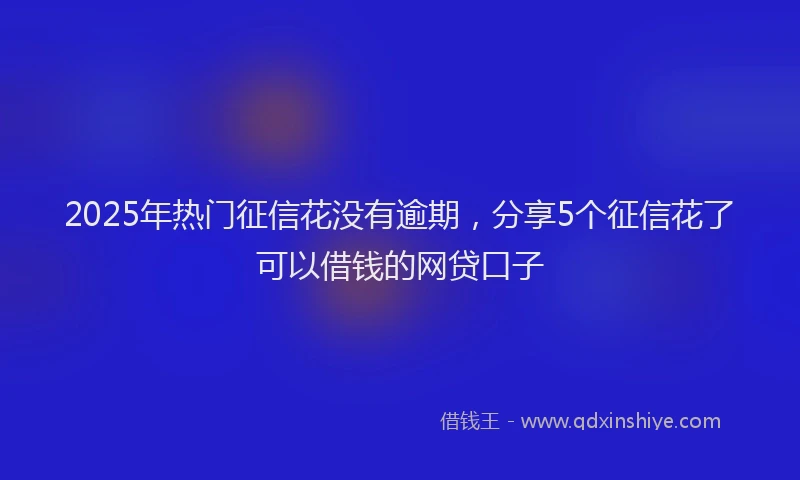2025年热门征信花没有逾期，分享5个征信花了可以借钱的网贷口子