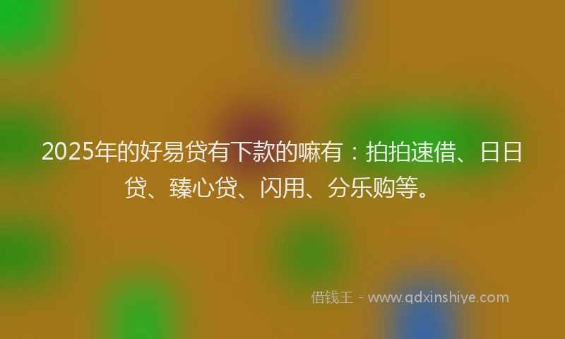 2025年的好易贷有下款的嘛有：拍拍速借、日日贷、臻心贷、闪用、分乐购等。