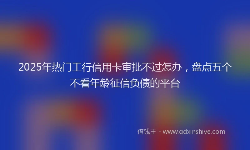 2025年热门工行信用卡审批不过怎办，盘点五个不看年龄征信负债的平台