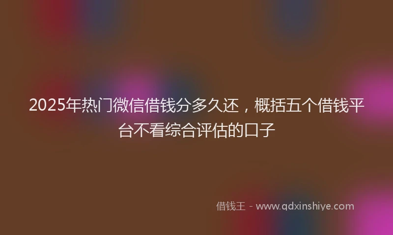 2025年热门微信借钱分多久还，概括五个借钱平台不看综合评估的口子