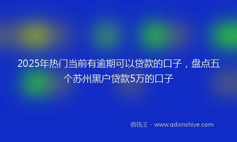 2025年热门当前有逾期可以贷款的口子，盘点五个苏州黑户贷款5万的口子