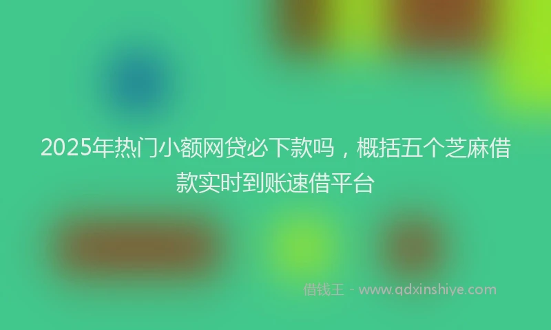 2025年热门小额网贷必下款吗，概括五个芝麻借款实时到账速借平台