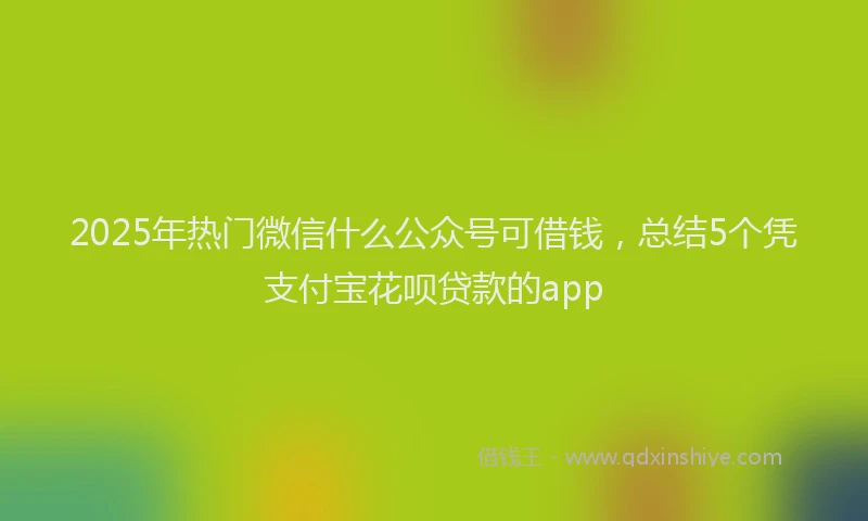 2025年热门微信什么公众号可借钱，总结5个凭支付宝花呗贷款的app
