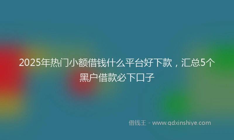 2025年热门小额借钱什么平台好下款，汇总5个黑户借款必下口子