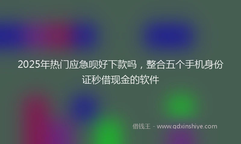 2025年热门应急呗好下款吗，整合五个手机身份证秒借现金的软件