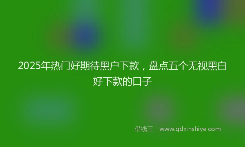 2025年热门好期待黑户下款，盘点五个无视黑白好下款的口子