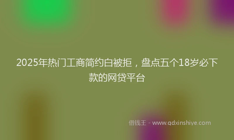 2025年热门工商简约白被拒，盘点五个18岁必下款的网贷平台