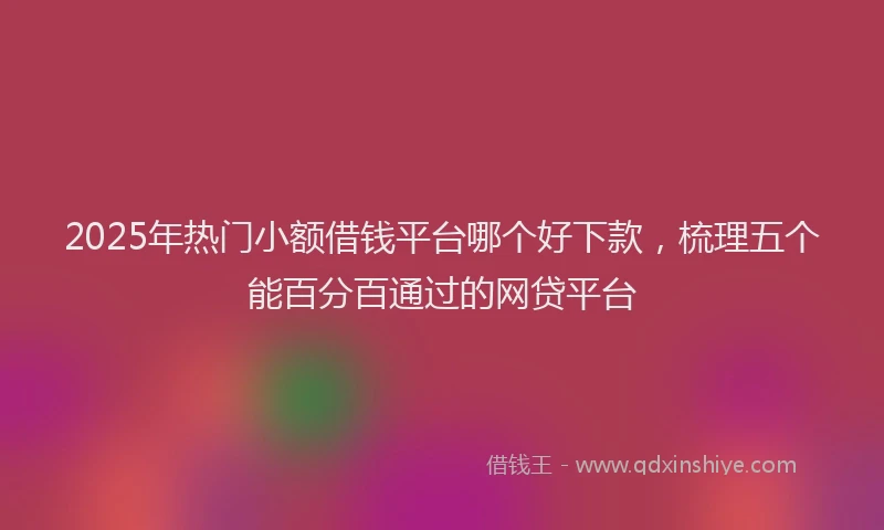 2025年热门小额借钱平台哪个好下款，梳理五个能百分百通过的网贷平台