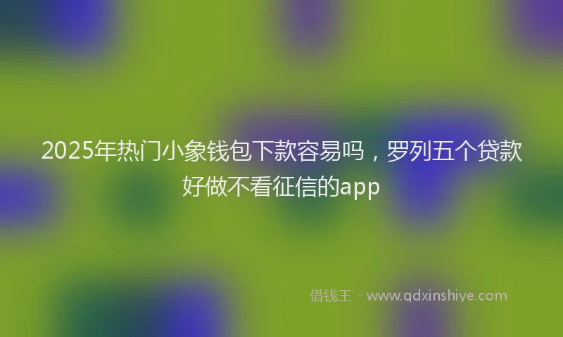 2025年热门小象钱包下款容易吗，罗列五个贷款好做不看征信的app