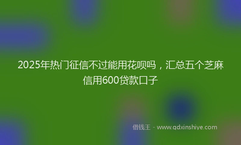2025年热门征信不过能用花呗吗，汇总五个芝麻信用600贷款口子
