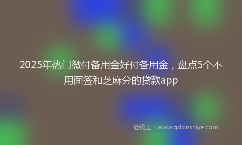 2025年热门微付备用金好付备用金，盘点5个不用面签和芝麻分的贷款app