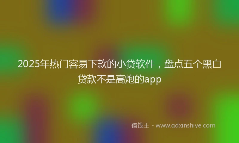 2025年热门容易下款的小贷软件，盘点五个黑白贷款不是高炮的app