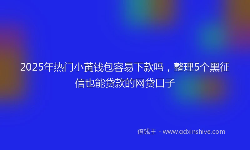 2025年热门小黄钱包容易下款吗，整理5个黑征信也能贷款的网贷口子