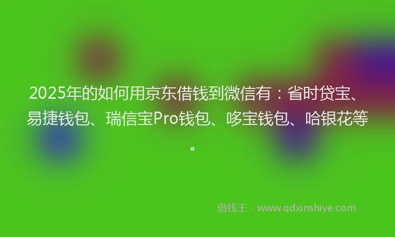 2025年的如何用京东借钱到微信有：省时贷宝、易捷钱包、瑞信宝Pro钱包、哆宝钱包、哈银花等。