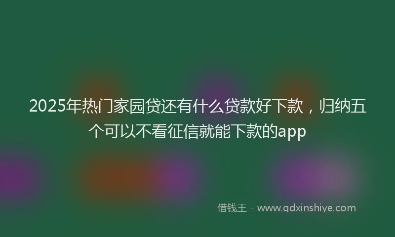 2025年热门家园贷还有什么贷款好下款，归纳五个可以不看征信就能下款的app