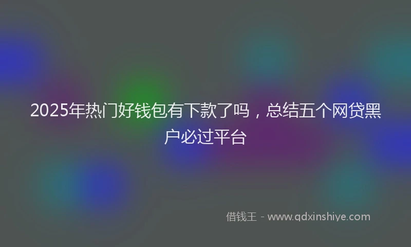 2025年热门好钱包有下款了吗，总结五个网贷黑户必过平台