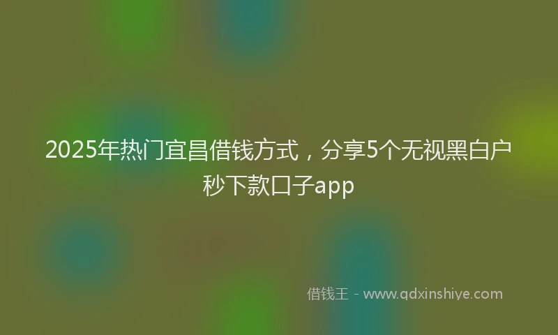 2025年热门宜昌借钱方式，分享5个无视黑白户秒下款口子app