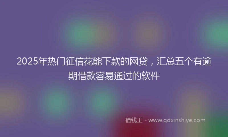 2025年热门征信花能下款的网贷，汇总五个有逾期借款容易通过的软件