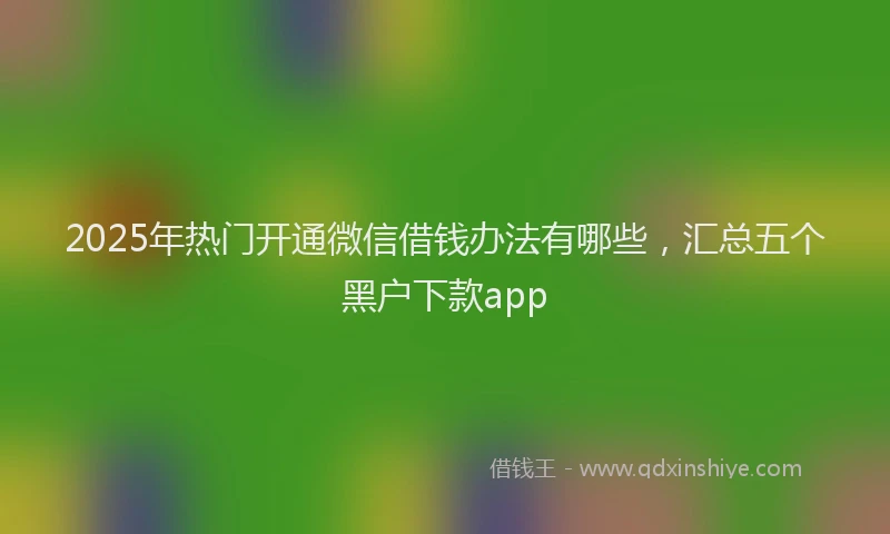 2025年热门开通微信借钱办法有哪些，汇总五个黑户下款app