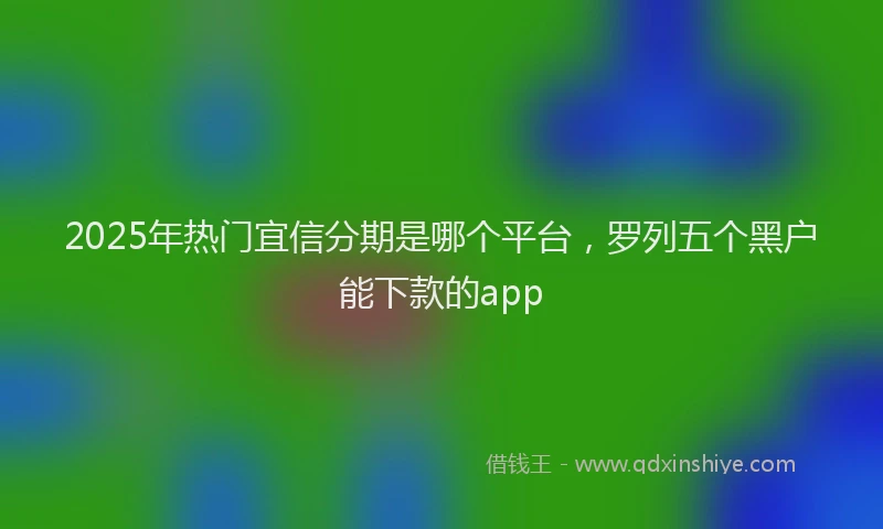 2025年热门宜信分期是哪个平台，罗列五个黑户能下款的app